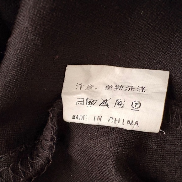 Lai Meng Five Cats Black Embroidered Flare Dress Zip Round Neck 3/4 Sleeve Large - Picture 10 of 11